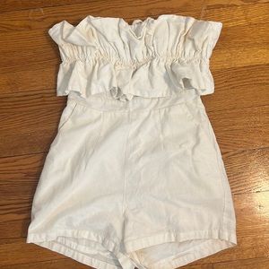 White ruffle romper